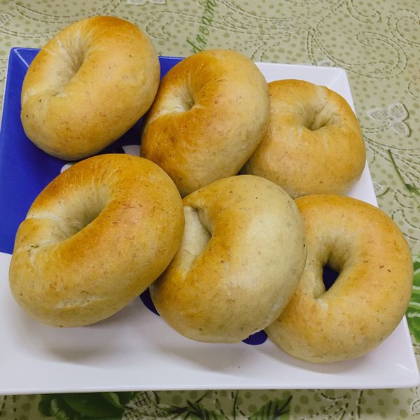 蜂蜜香蕉貝果 : 阿Q一起做