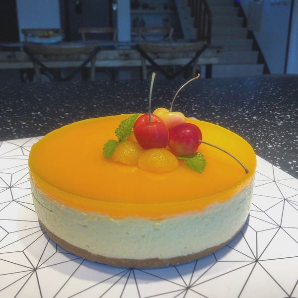 三層【芒果慕斯蛋糕】免烤箱 簡單做 : 之之一起做