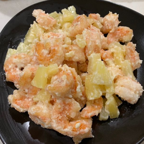 簡易阿基師版之鳳梨蝦球：烤肉 一起做