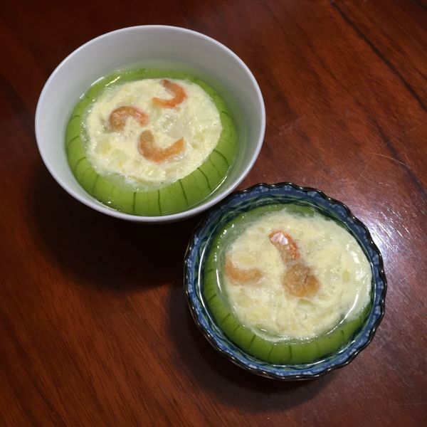 一菜二吃之絲瓜盅蒸蛋 : Gloria.L一起做