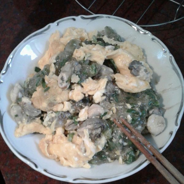 蚵仔煎及海山醬 : 安琪一起做