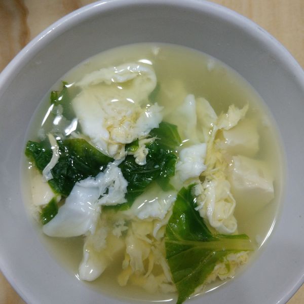 青菜豆腐蛋花湯 : 鍾百惠一起做