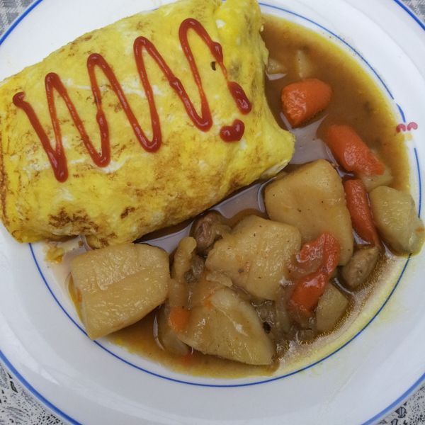 【吳双の愛妻料理】咖哩雞肉蛋包飯:大學生 一起做