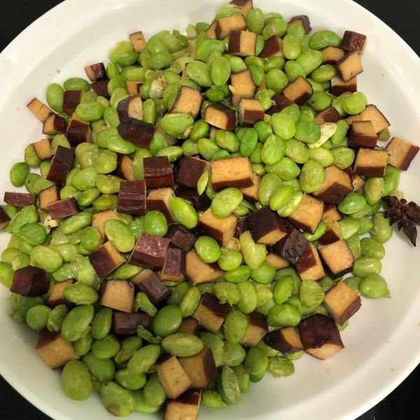 蒜香毛豆炒豆干：小烹 一起做