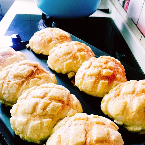 👩‍🍳湯種菠蘿麵包 : 山君的女兒一起做