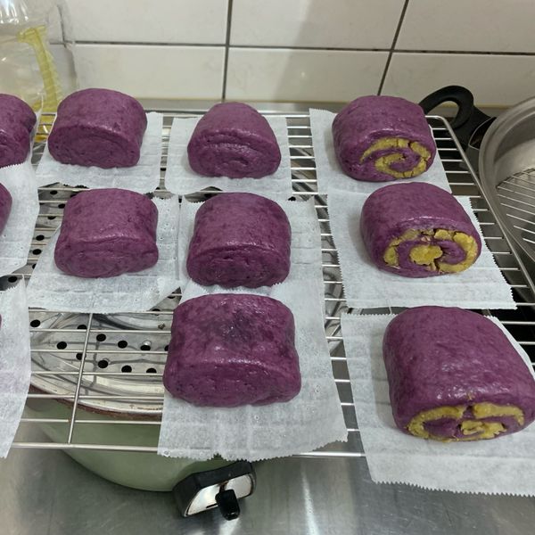 紫色地瓜饅頭（紫芋の蒸しパン） : 楊靜宜一起做