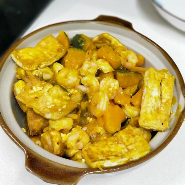 南瓜海鮮豆腐煲（偽蟹黃海鮮豆腐煲） : Cathy Li一起做