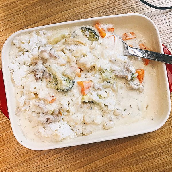 玉米蛤蜊濃湯義大利麵：陳振遠 一起做