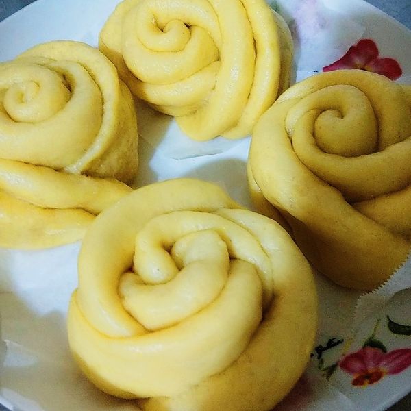 玫瑰花捲饅頭（南瓜&紫薯）：Orange Hsu 一起做