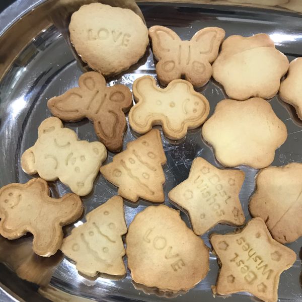 手工餅乾～簡單四種材料#原味造型餅乾 : 怡茹一起做