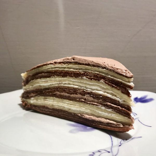 可可雙色千層蛋糕 : kate一起做