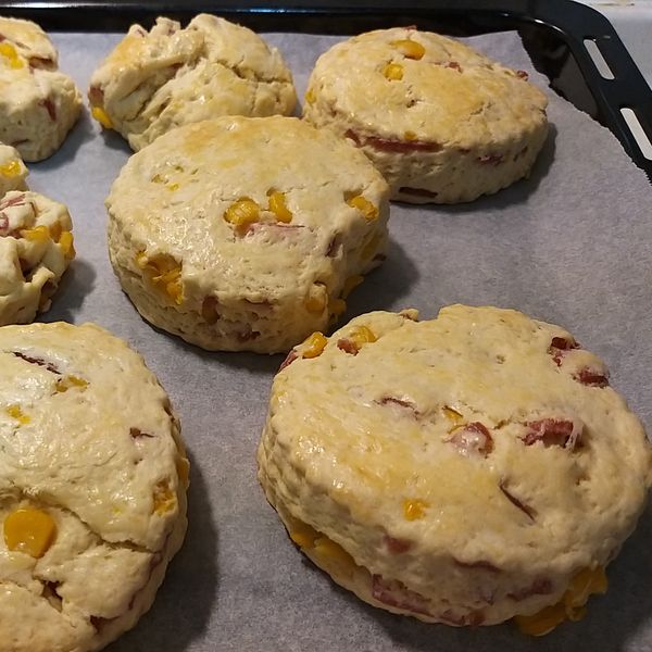 玉米粒火腿司康 : 王意文一起做