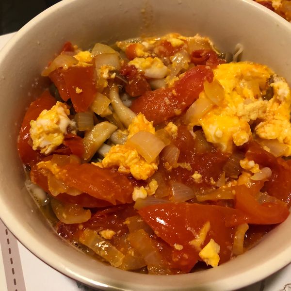 蕃茄蛋花湯麵:Appleapplechow 一起做