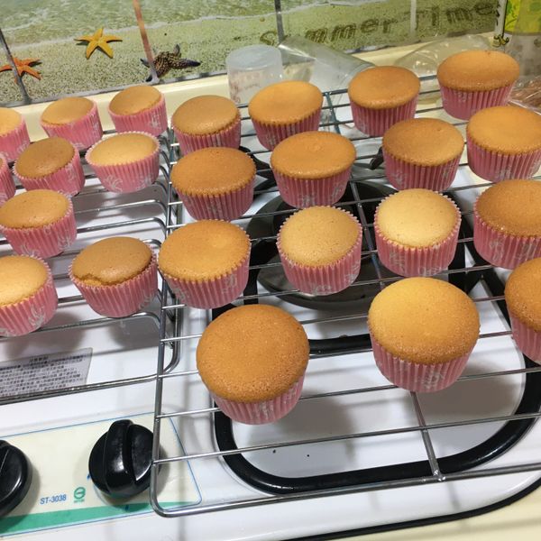 撞牆n次的戚風杯子蛋糕（附失敗案例分析）：豬寶 一起做