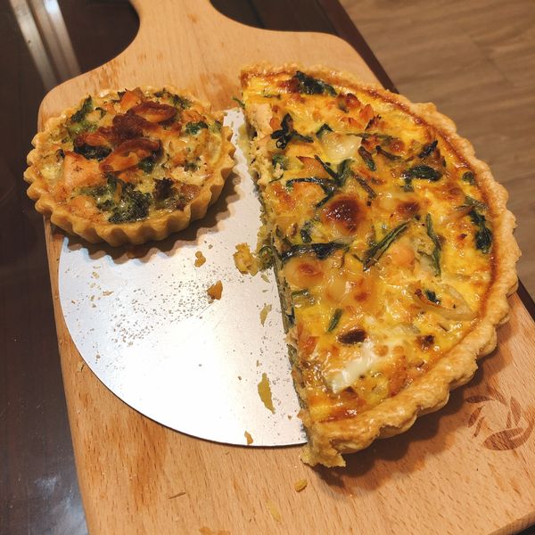 法式波菜鮭魚鹹派-手繪食譜 : Miranda Wu一起做