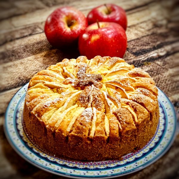 蘋果片鑲蛋糕 : Pin Lin一起做