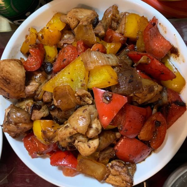 豉汁彩椒雞球【年菜】-手繪食譜：豆媽咪 一起做