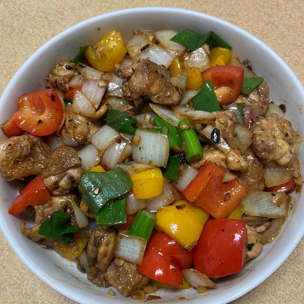 豉汁彩椒雞球【年菜】-手繪食譜 : fang6566一起做