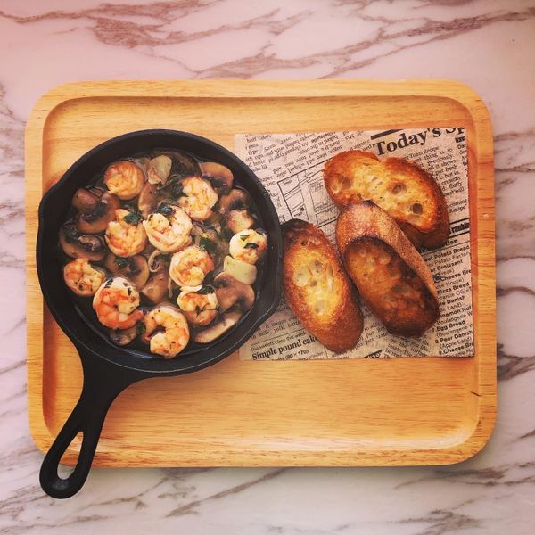 [看韓綜學做菜]蒜油大蝦 : 點心小姐一起做