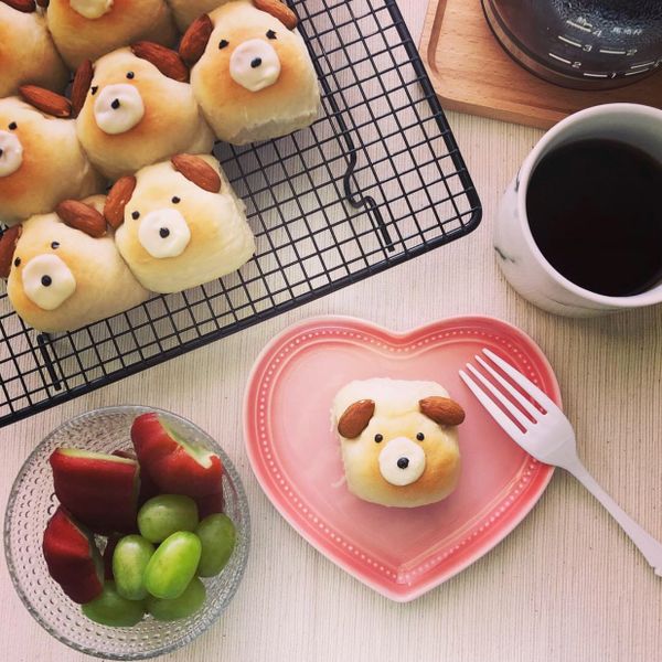 狗狗造型手撕麵包 : 點心小姐一起做