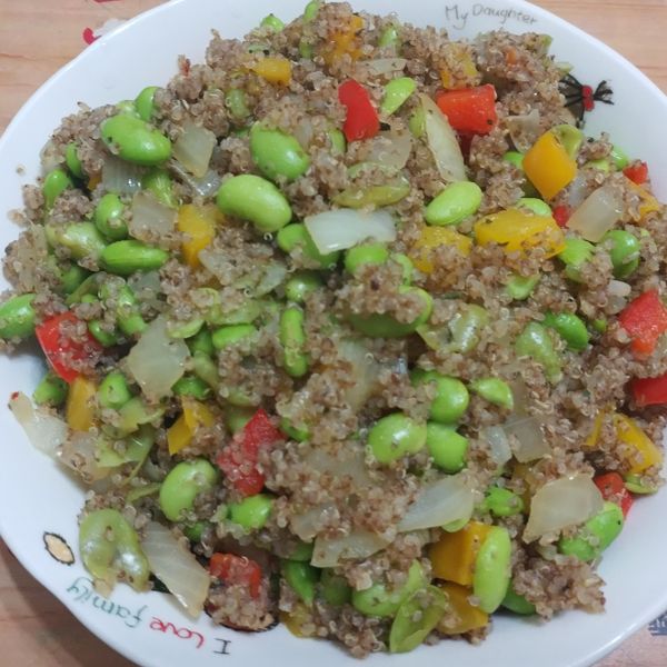 毛豆炒藜麥 : baby一起做
