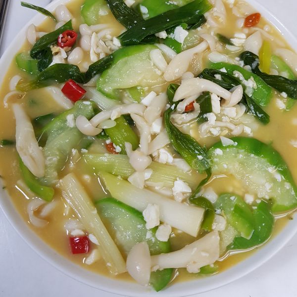 鹹蛋燴絲瓜：jenny 一起做