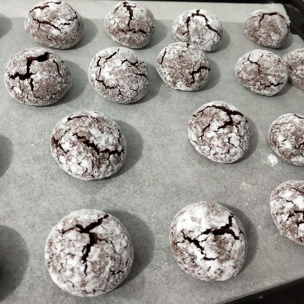 《應景聖誕》雪花裂紋可可餅乾～植物油版本 : ㄇㄒㄒ一起做