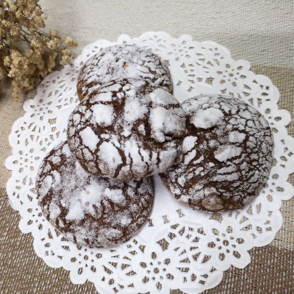 《應景聖誕》雪花裂紋可可餅乾～植物油版本 : Vanessa一起做