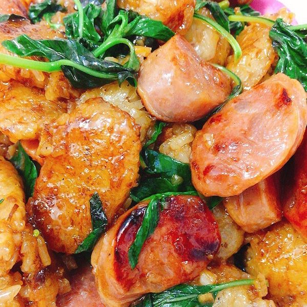 九層塔伴雙腸_黑橋牌 : 糖辛子甜不辣一起做