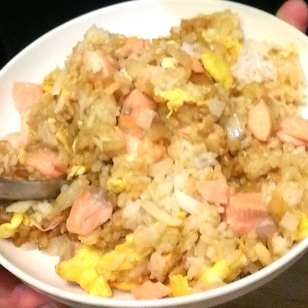 康寶鮮味炒手-鮭魚蘑菇炒飯 : Cindy Tsai一起做