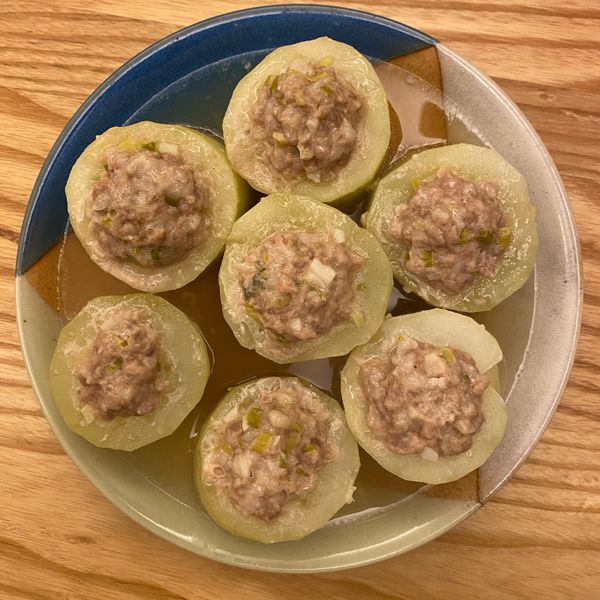 力力隨意煮-胡瓜封(大黃瓜釀肉)：林力力 一起做