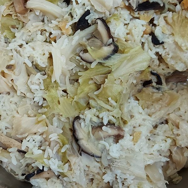 電鍋料理香菇高麗菜飯 : 李依珊一起做