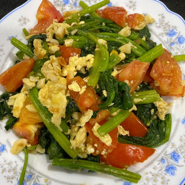 番茄菠菜炒蛋 : Ivy Liang一起做