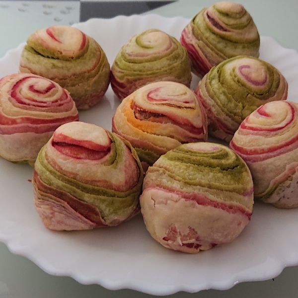 彩虹芋頭蛋黃酥 : Gohgo 一起做