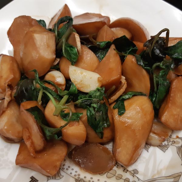 三杯杏鮑菇 : 晨希一起做