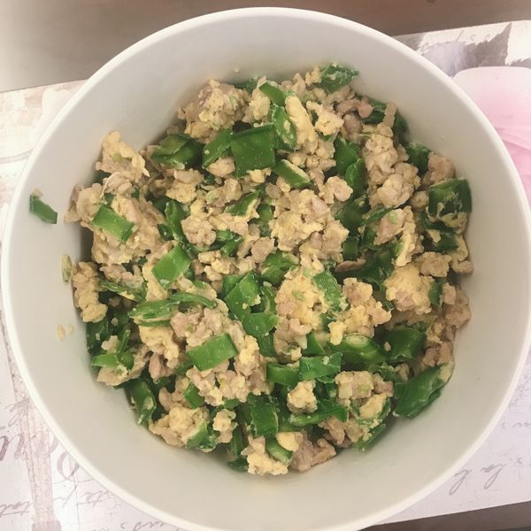 肉末四季豆炒蛋 : 安安一起做