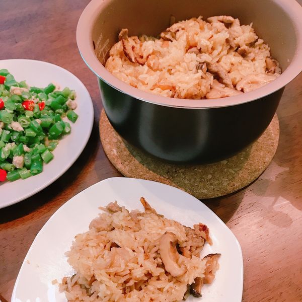 電子鍋煮油飯 : Yiwen  Lin一起做