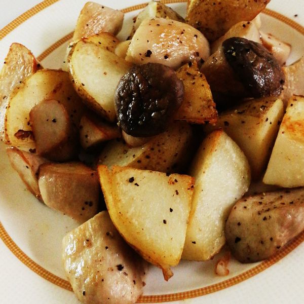 好男人料理-香煎馬鈴薯佐杏鮑菇 : 小鴨一起做