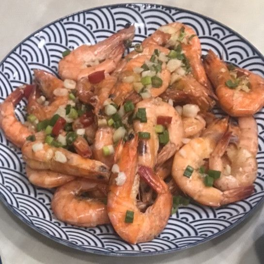 氣炸蒜鹽酥鹽蝦 : 丫丫一起做