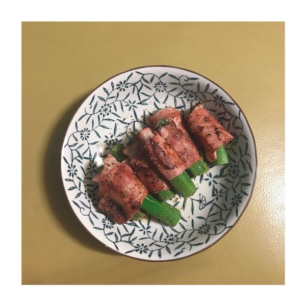 秋葵培根卷：心心 一起做