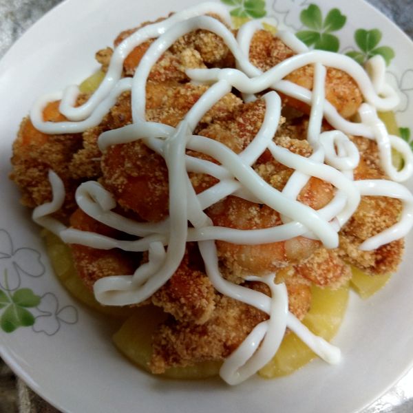 簡易阿基師版之鳳梨蝦球：藍雨 一起做