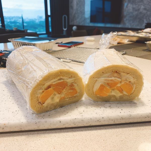 芒果可爾必思生乳蛋糕卷 : ᴴˢᴵᴺ一起做