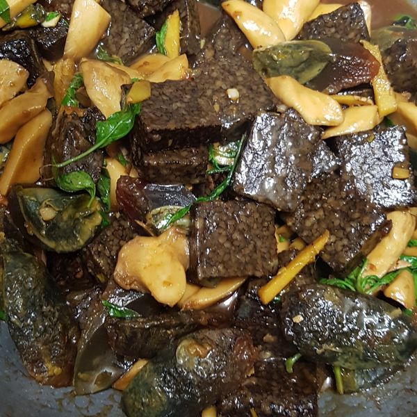 \\必學熱炒-三杯滷米血杏鮑菇//：糖炒栗 一起做