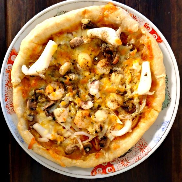 海鮮總匯披薩 : 時雨煮一起做