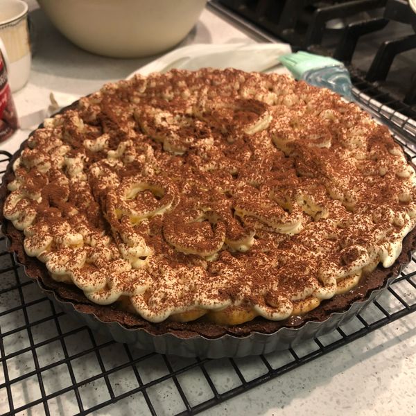 [阿妮塔♥sweet] 香蕉奶油布丁塔淋焦糖醬。：JC 一起做