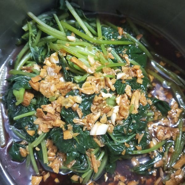 家常菜～蒜酥地瓜葉 : LaLa Chuang一起做