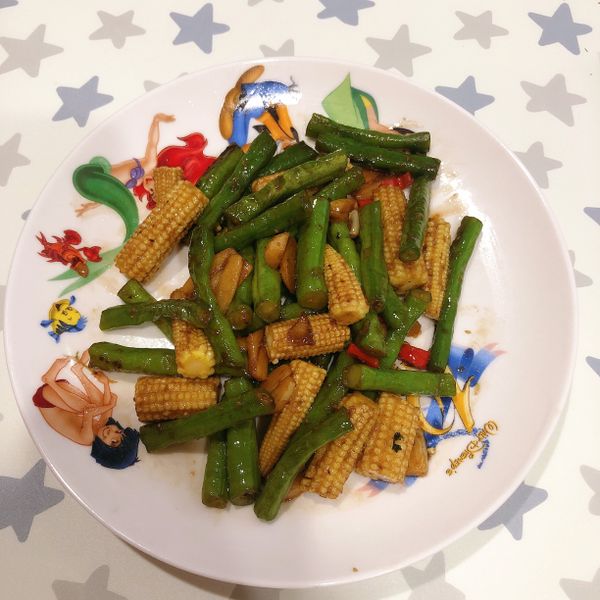 炒四季豆玉米筍 : Irene Chen一起做