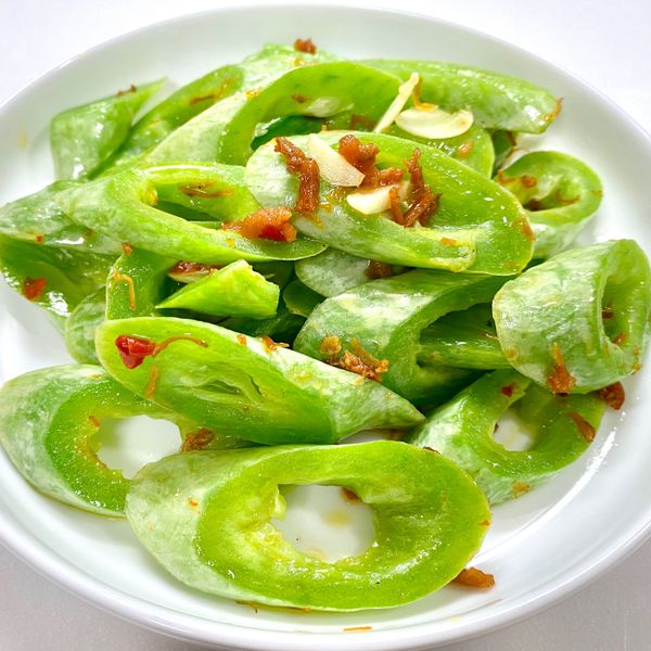 蛇瓜炒干貝醬 : sophia一起做