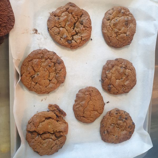 美式巧克力豆軟餅乾：恩恩 一起做