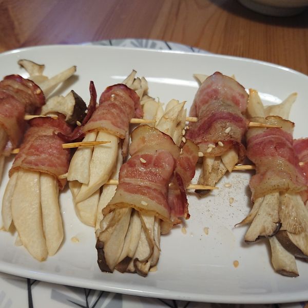 烤培根杏鮑菇蔥捲 : Donna Cheng一起做